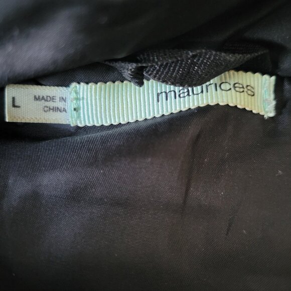 Maurices Women’s L, Quilted Puffer Vest w/ Removable Faux Fur Hood, Black, EUC - Picture 5 of 9